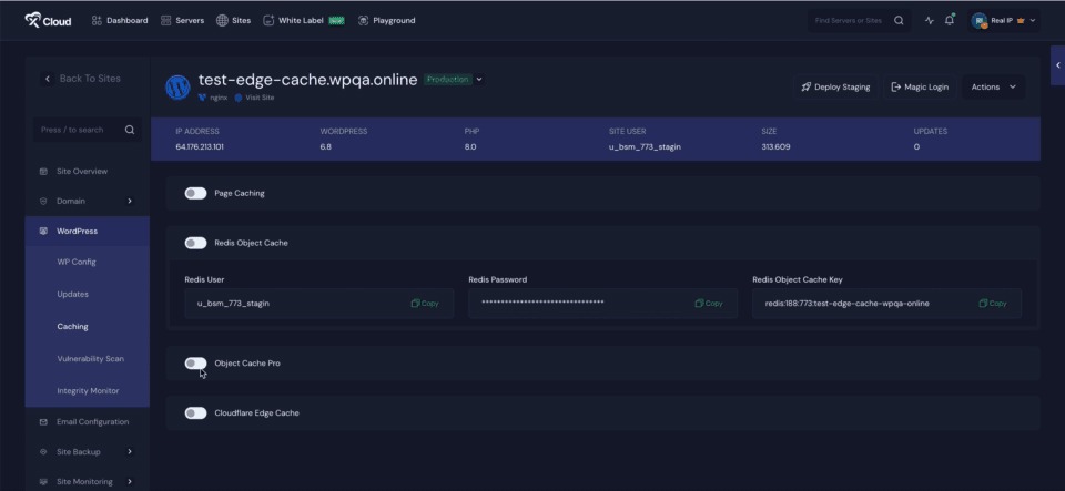 Enable Edge Caching
