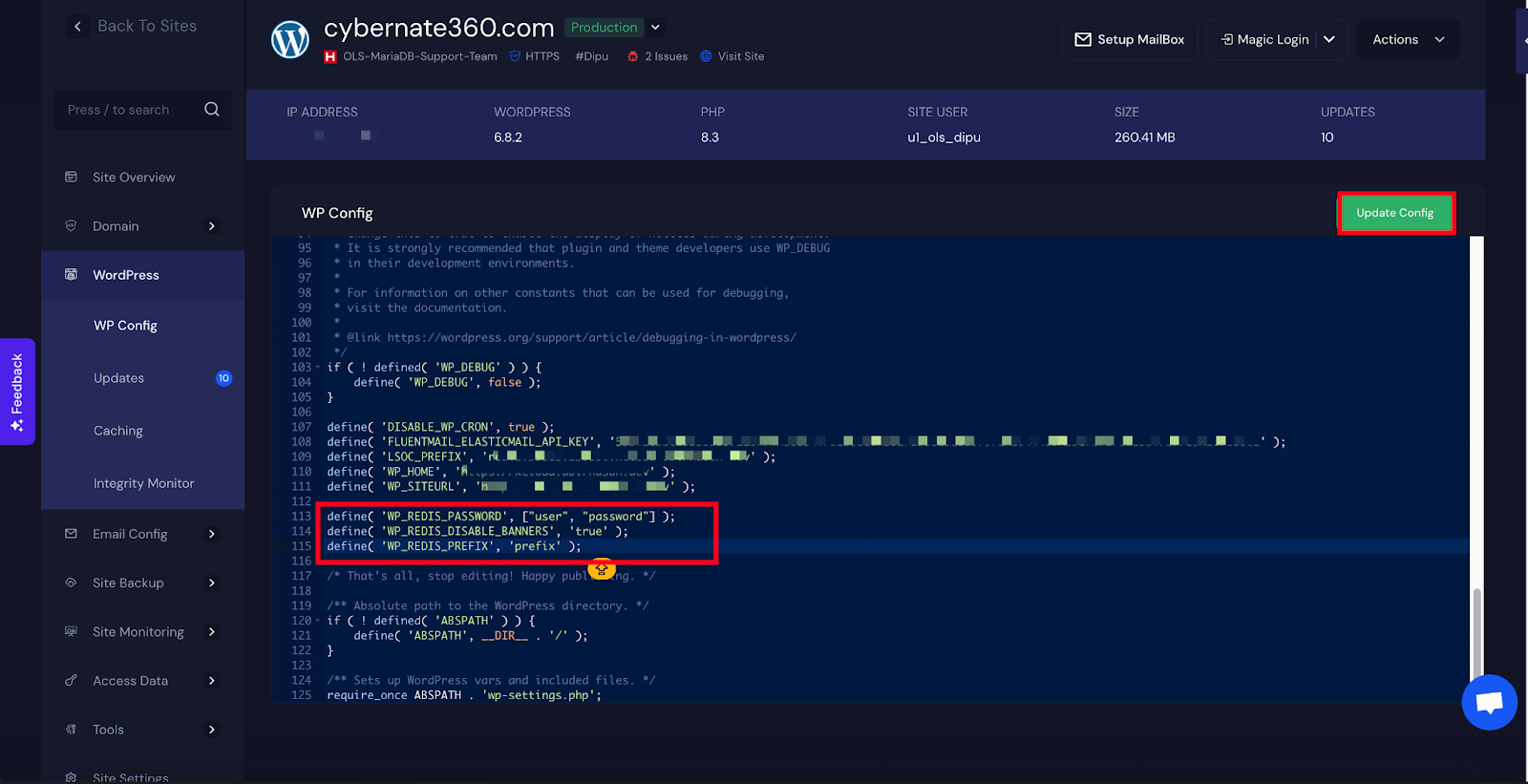 Enable Redis Object Cache Plugin