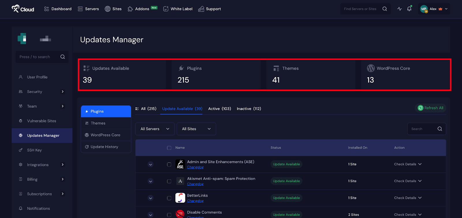 Update Plugins, Themes, and WordPress Core