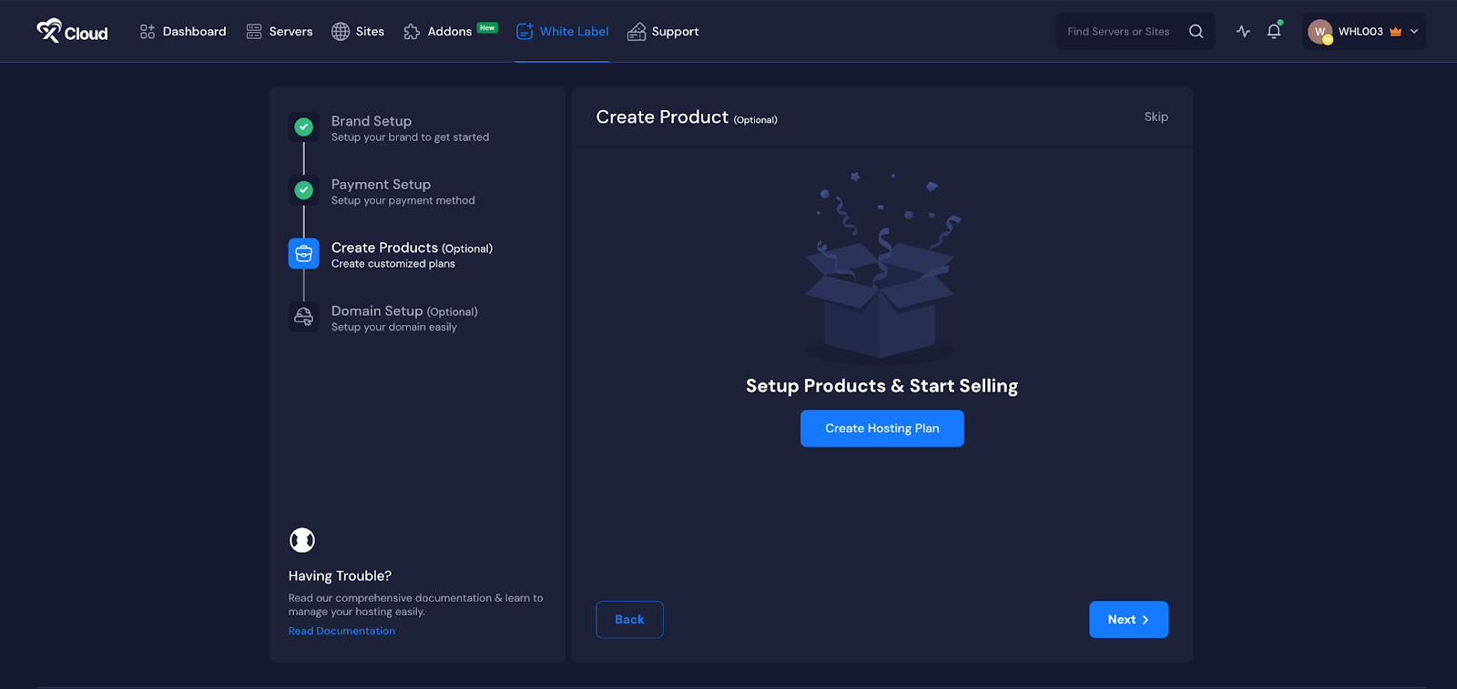 Resell Hosting with Self Managed Server Provider